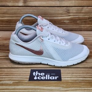 Nike Womens 7.5 Flex Experience RN 6 Running Shoes Cream/Rose Gold Athletic Shoe